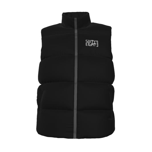 Sixty Eight 93 Logo White Black Unisex Puffer Vest