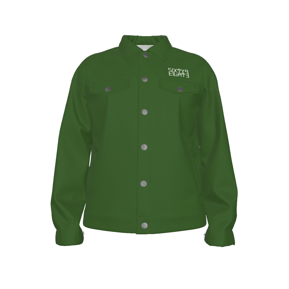 Sixty Eight 93 Logo White Forest Green Unisex Lapel Jacket