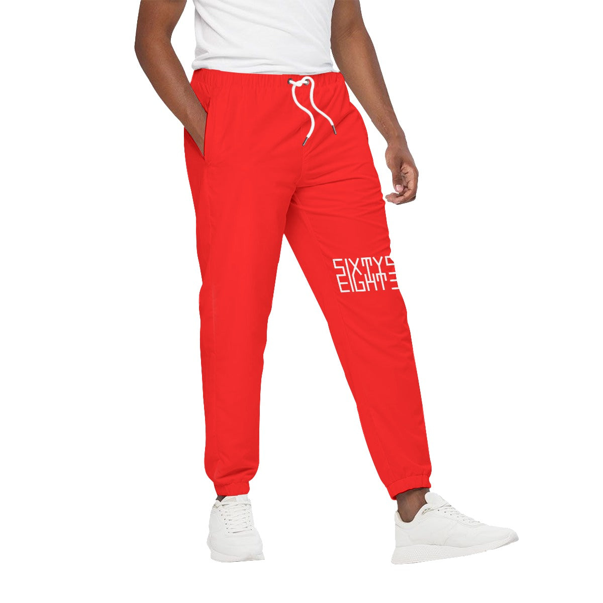 Sixty Eight 93 Logo White Red Unisex Joggers