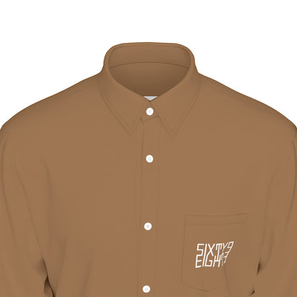 Sixty Eight 93 Logo White Chocolate Men's Cotton Long Sleeve Shirt