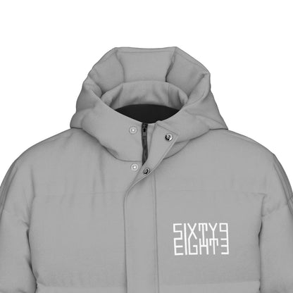 Sixty Eight 93 Logo White Grey Unisex Puff Long Jacket