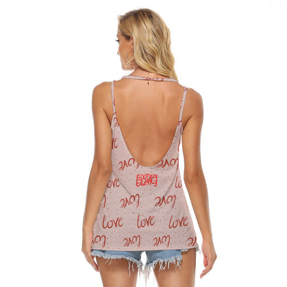 Sixty Eight 93 Logo Red & White Women's Halter Backless Top #6