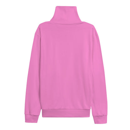 Sixty Eight 93 Logo White Pink Unisex Turtleneck Knitted Fleece Sweater