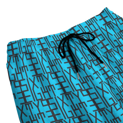 Sixty Eight 93 Logo Black Aqua Blue Unisex Thicken Pajama Set #13