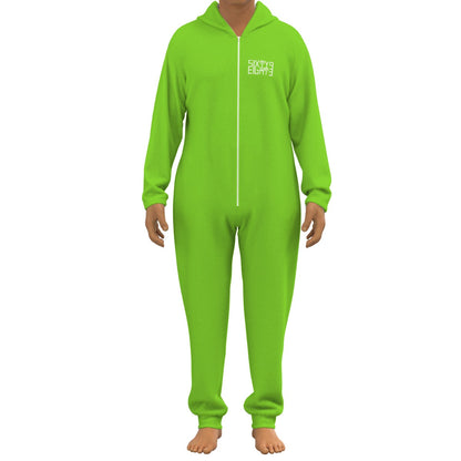 Sixty Eight 93 Logo White Green Apple Unisex Thickened Home Onesie #10