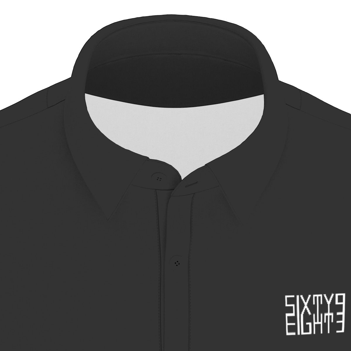 Sixty Eight 93 Logo White Black Men's Stretch Polo Shirt
