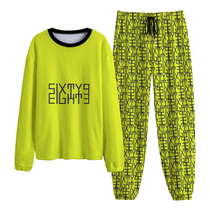Sixty Eight 93 Logo Black Lemonade Unisex Thicken Pajama Set #6