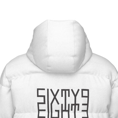 Sixty Eight 93 Logo Black White Unisex Puff Long Jacket