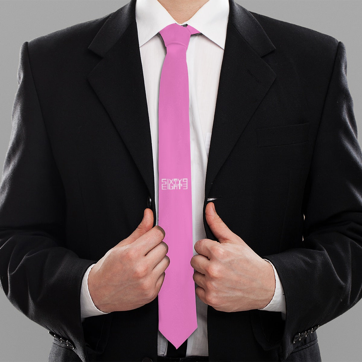 Sixty Eight 93 Logo White Pink Tie #17