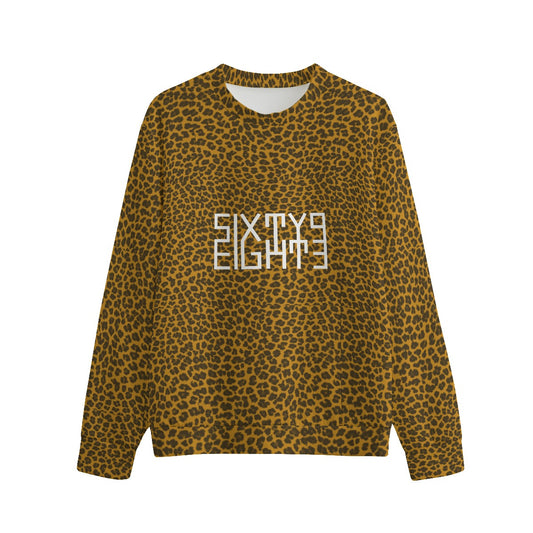 Sixty Eight 93 Logo White Cheetah Orange Unisex O-Neck Sweatshirt