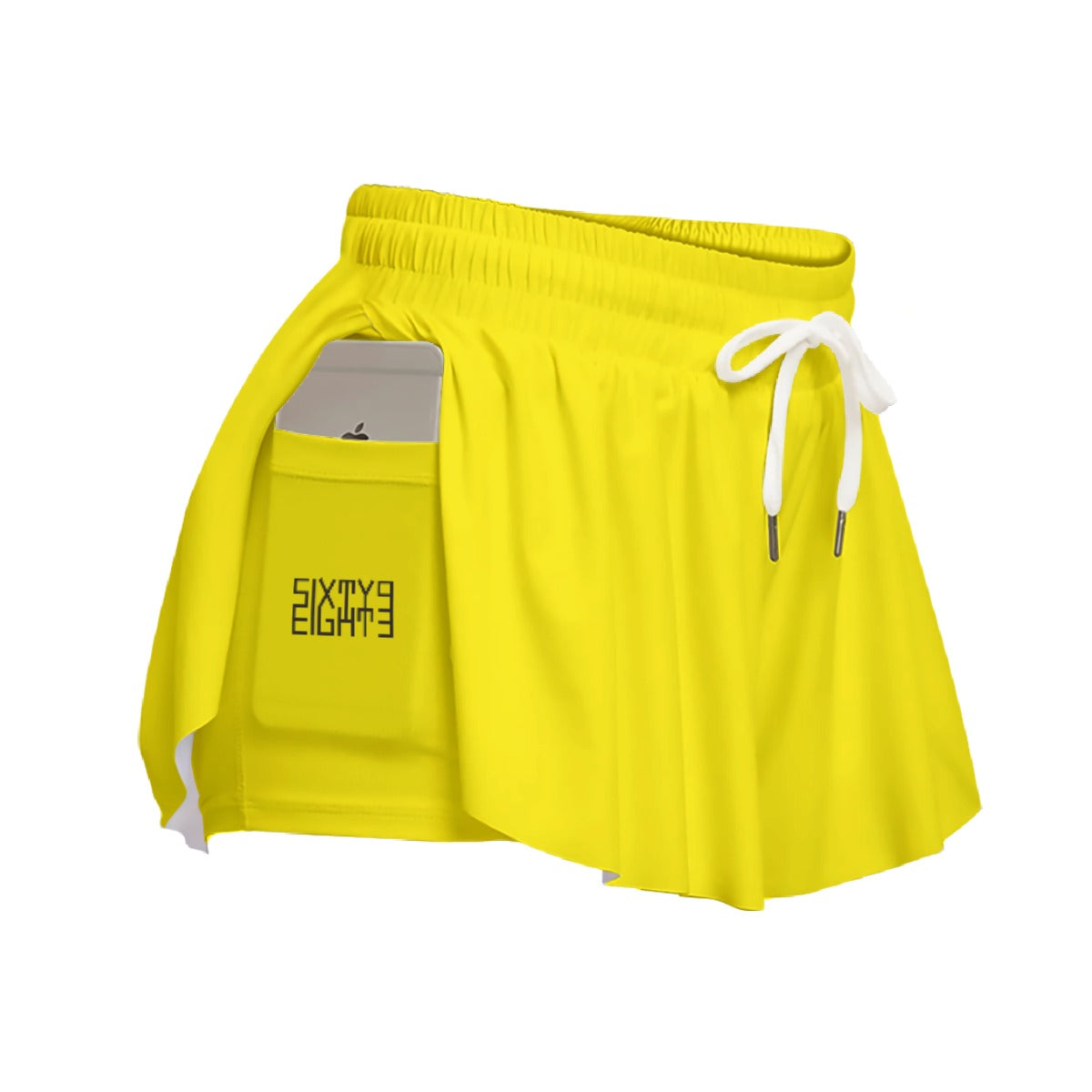 Sixty Eight 93 Logo Black Lemonade Women's Sport Skorts With Pocket