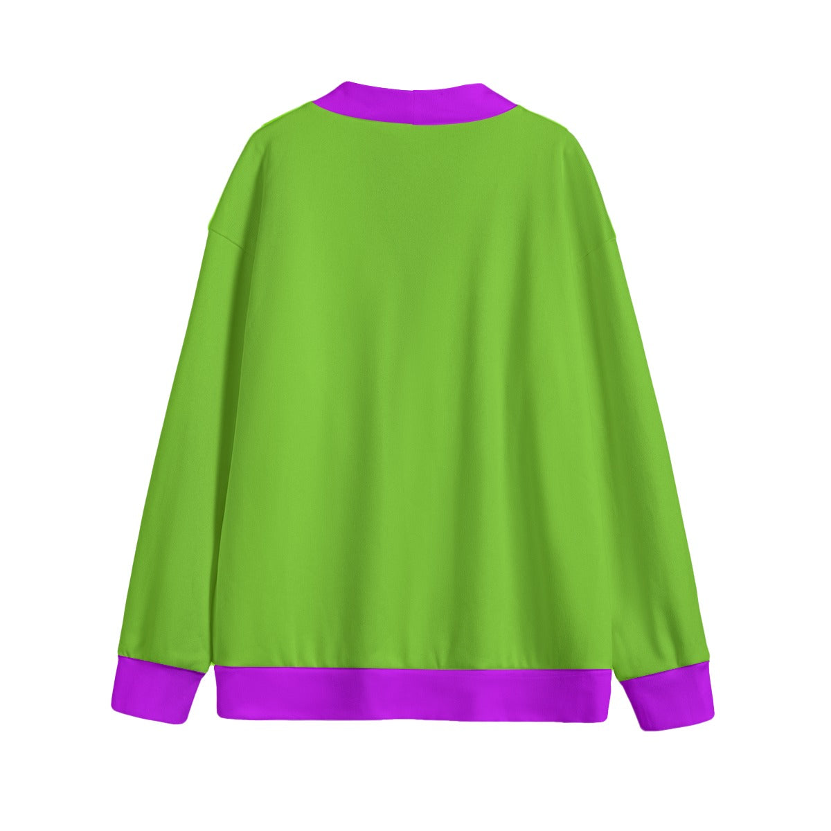 Sixty Eight 93 Logo Grape & Green Apple Unisex V-Neck Knitted Fleece Cardigan