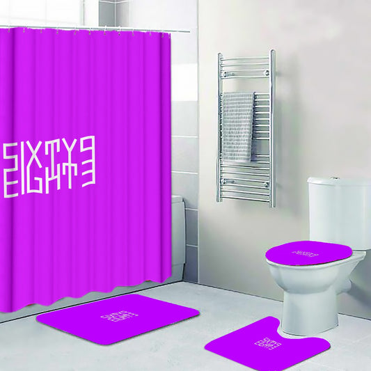 Sixty Eight 93 Logo White Purple Four-Piece Bathroom Set #14