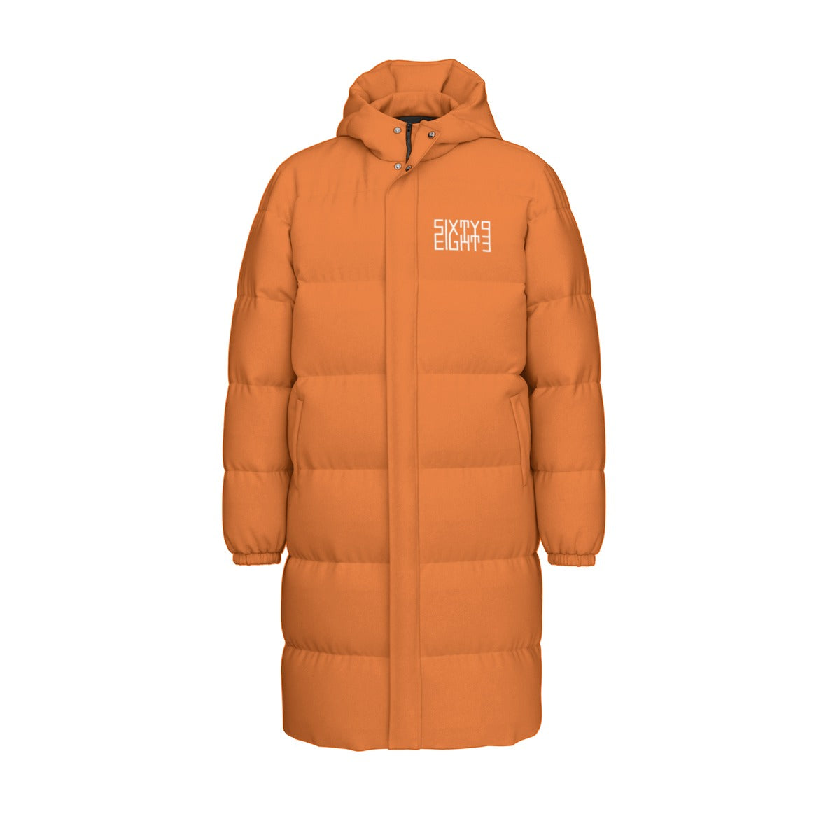 Sixty Eight 93 Logo White Netherland Orange Unisex Puff Long Jacket