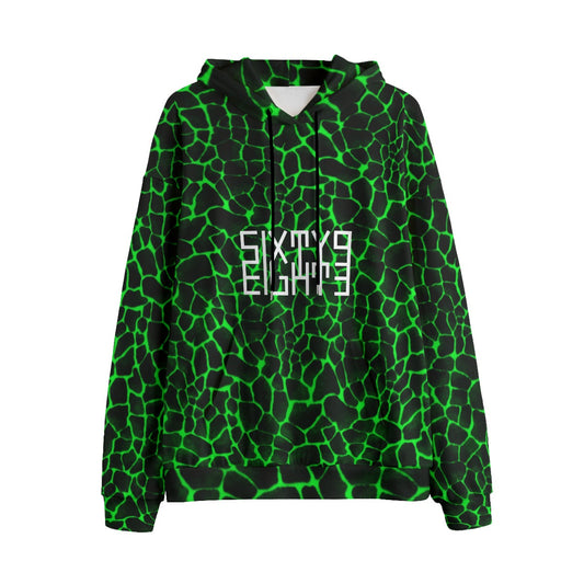 Sixty Eight 93 Logo White Boa Black Lime Unisex Plus Fleece Pullover Hoodie