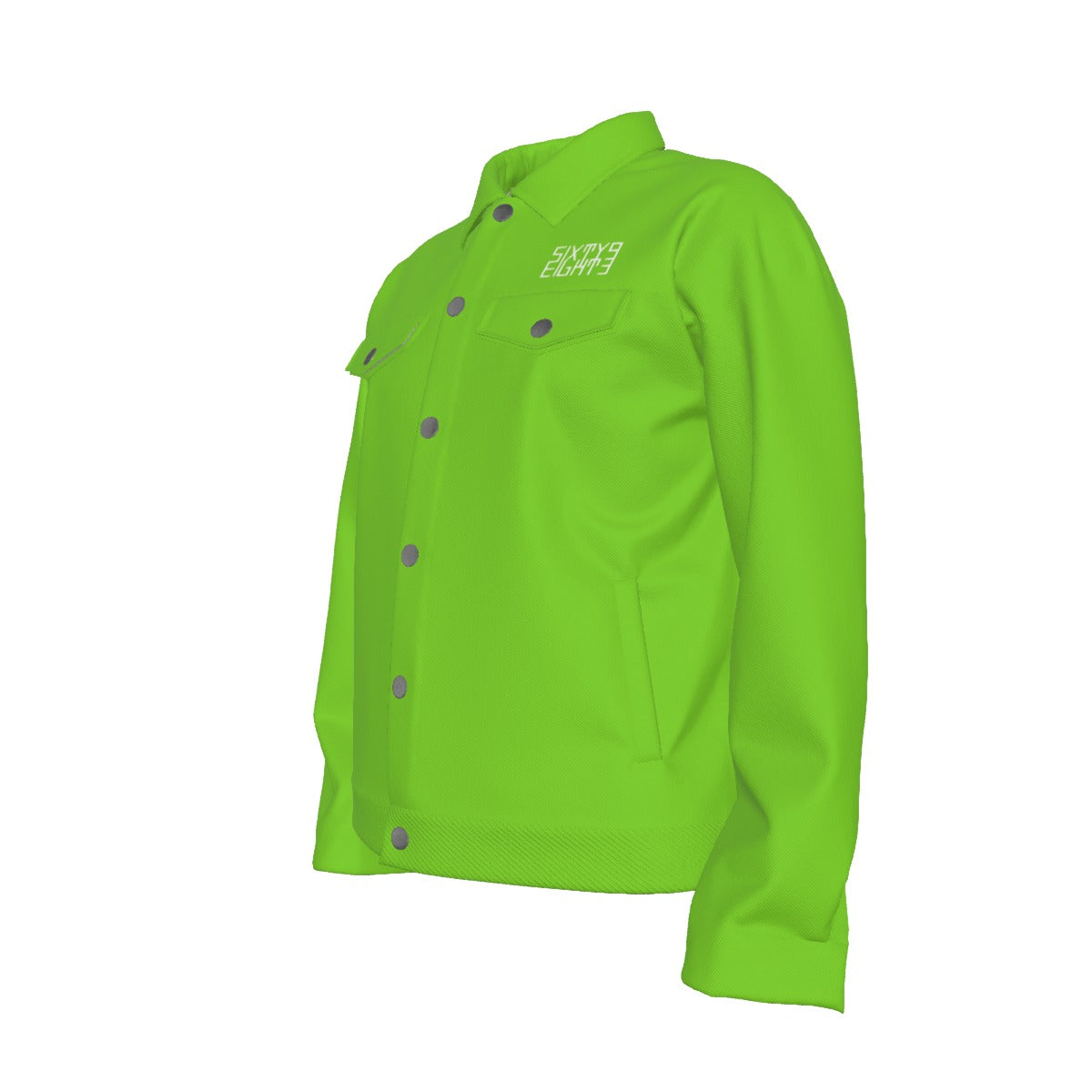 Sixty Eight 93 Logo White Green Apple Unisex Lapel Jacket