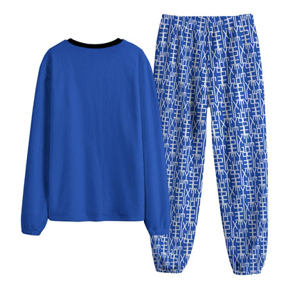 Sixty Eight 93 Logo White Blue Unisex Thicken Pajama Set #9