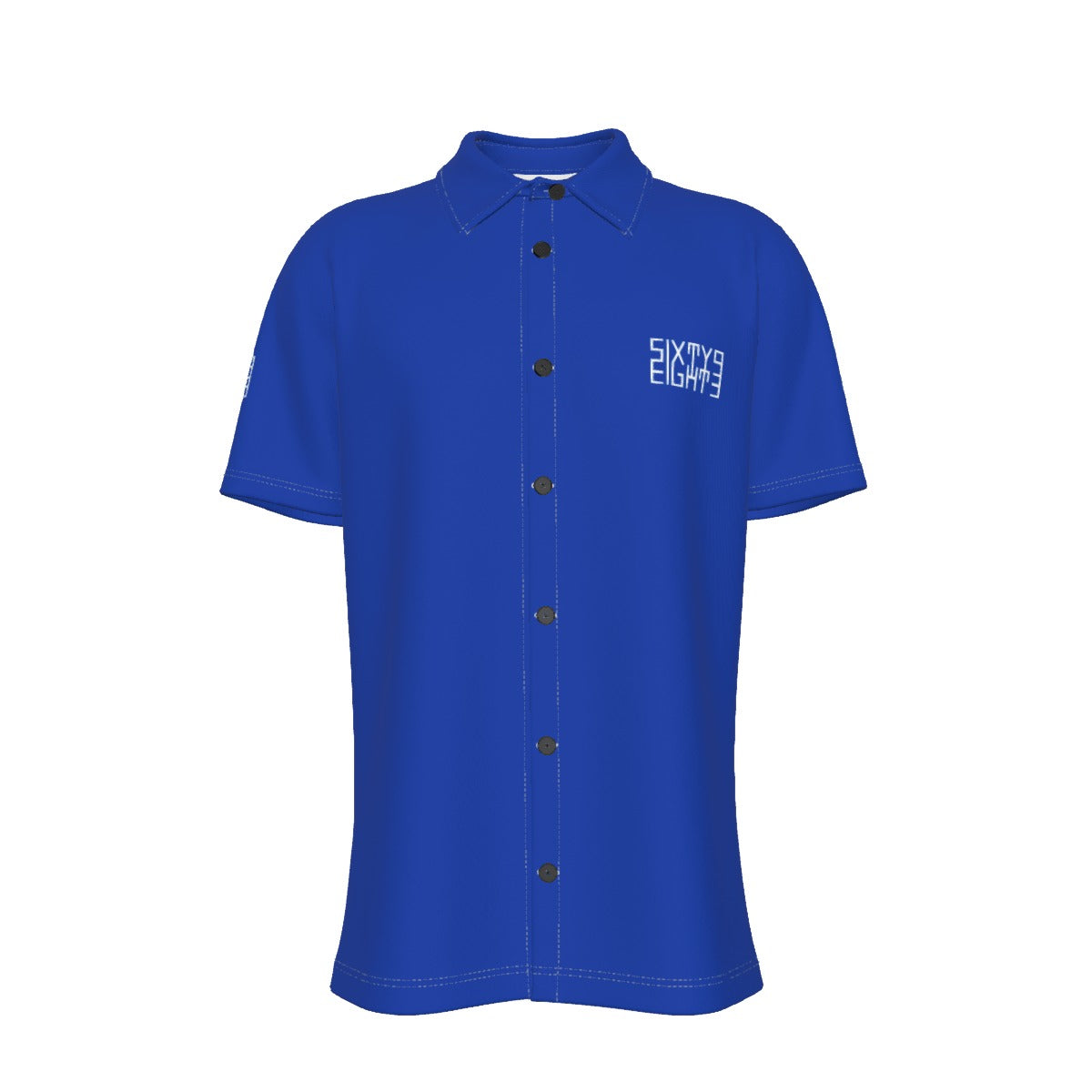 Sixty Eight 93 Logo White Blue Men's Button Up Shirt