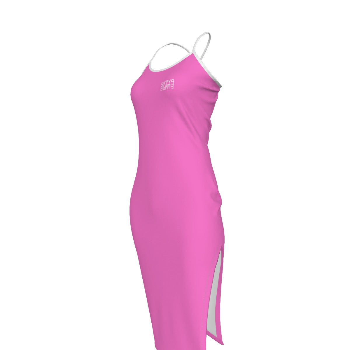 Sixty Eight 93 Logo White Pink Women's Back Cross Cami Dress