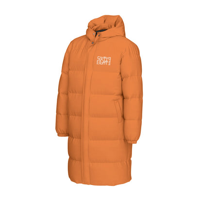 Sixty Eight 93 Logo White Netherland Orange Unisex Puff Long Jacket