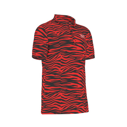 Sixty Eight 93 Logo White Zebra Red Men's Stretch Polo Shirt