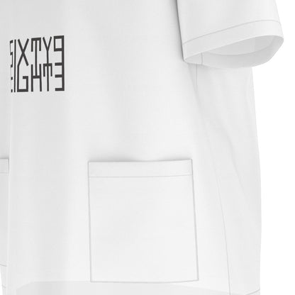 Sixty Eight 93 Logo Black White Unisex Scrub Set With Six Pockets