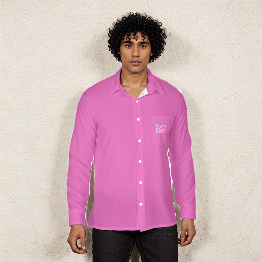 Sixty Eight 93 Logo White Pink Men's Long Sleeve Shirt