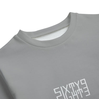 Sixty Eight 93 Logo White Grey Kid's Round Neck Sweatshirt