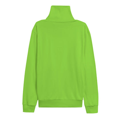 Sixty Eight 93 Logo White Green Apple Unisex Turtleneck Knitted Fleece Sweater