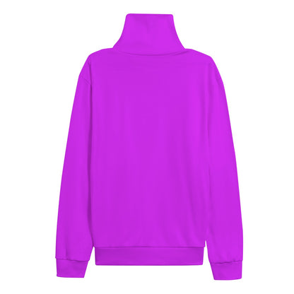 Sixty Eight 93 Logo White Grape Unisex Turtleneck Knitted Fleece Sweater