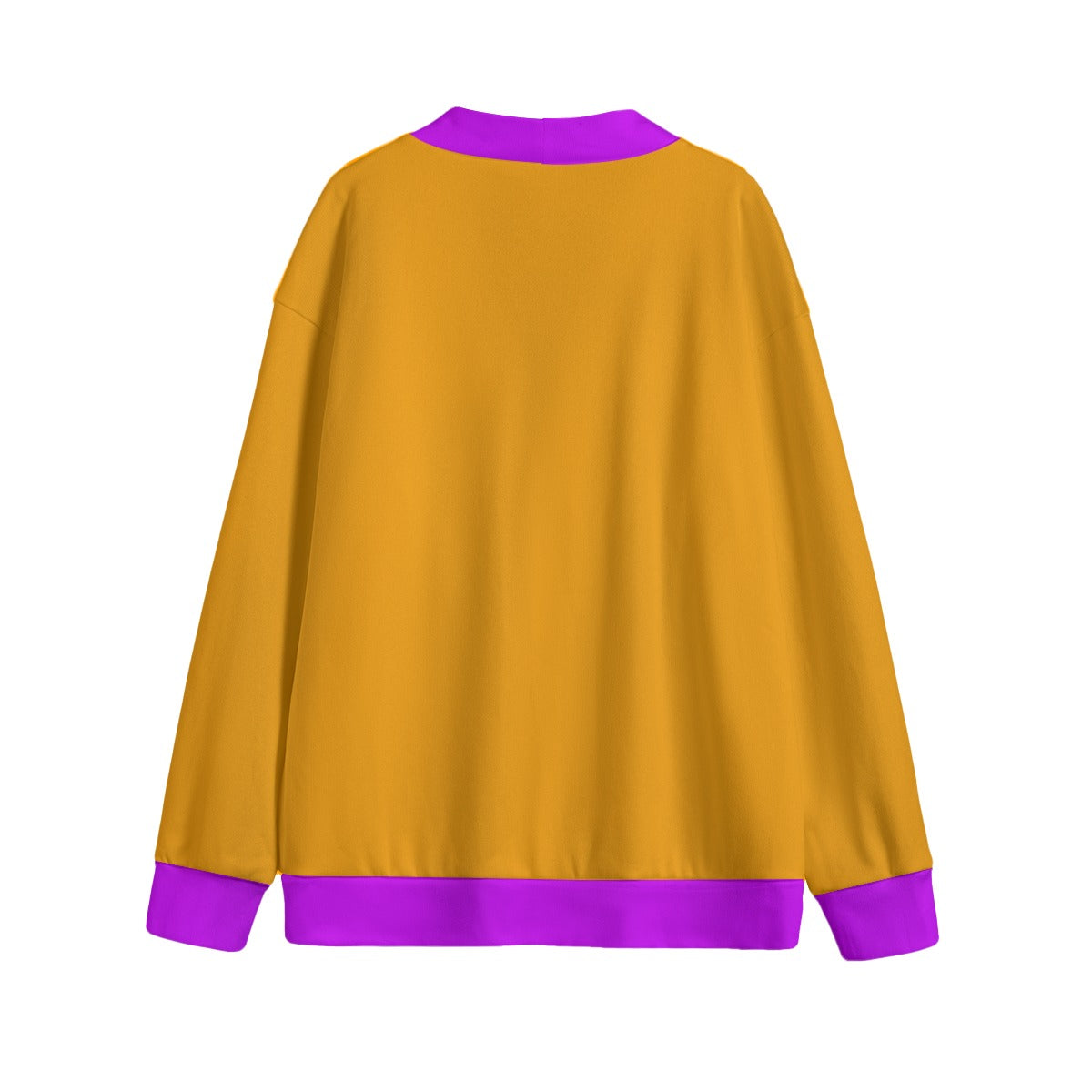 Sixty Eight 93 Logo Grape & Orange Unisex V-Neck Knitted Fleece Cardigan