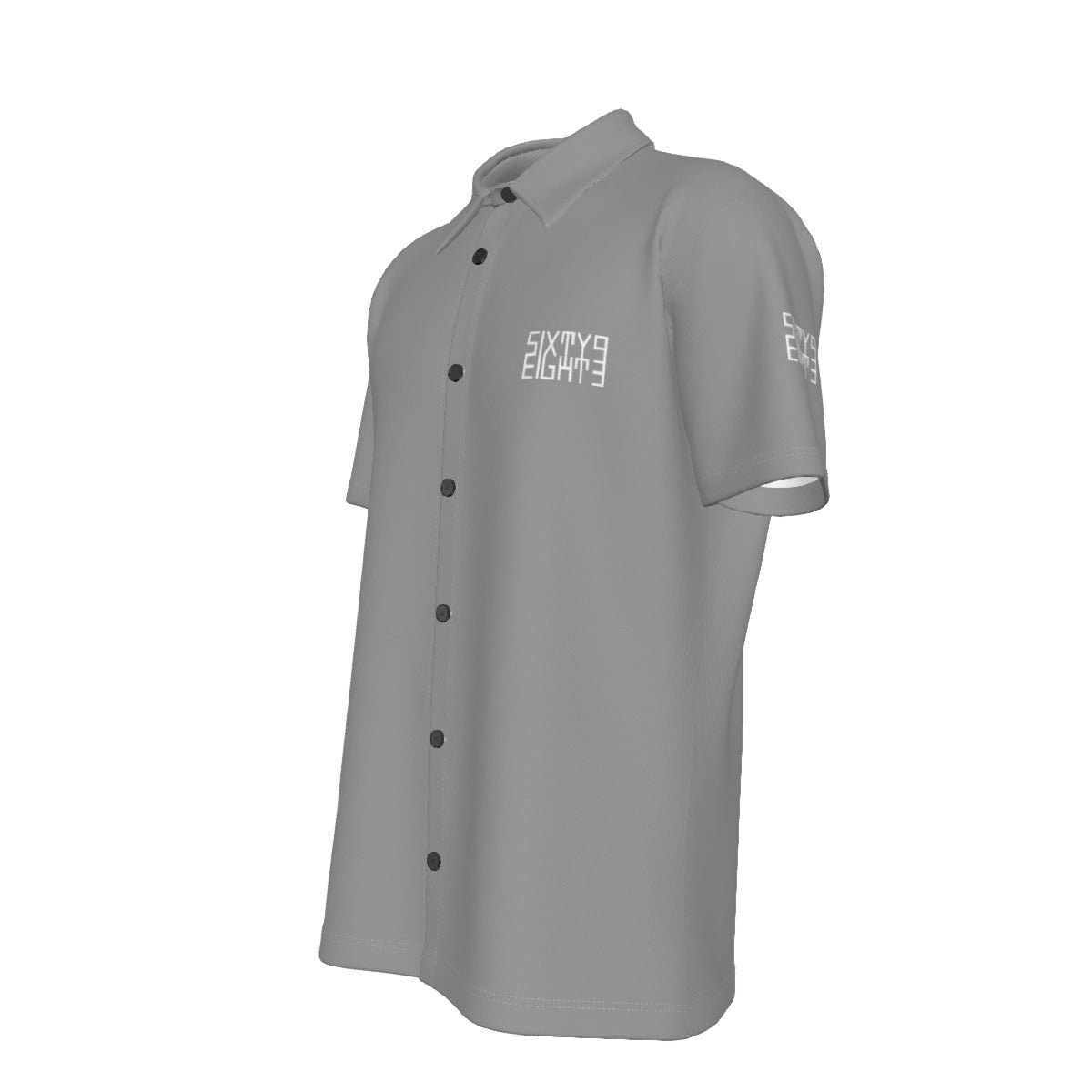 Sixty Eight 93 Logo White Grey Men's Button Up Shirt