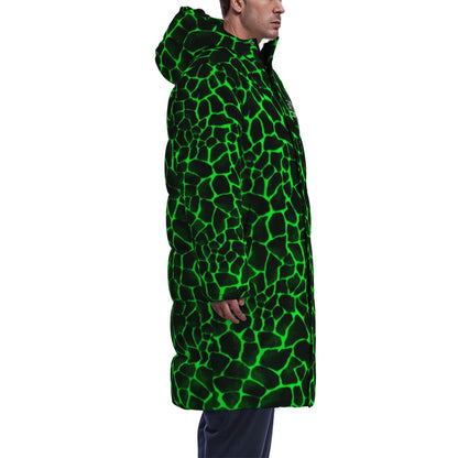 Sixty Eight 93 Logo White Boa Black Lime Unisex Puff Long Down Jacket