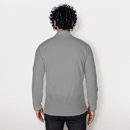 Sixty Eight 93 Logo White Grey Men's Long Sleeve Shirt