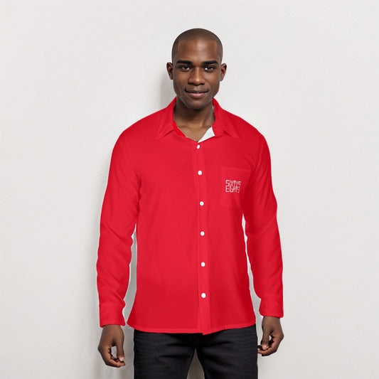 Sixty Eight 93 Logo White Red Men's Long Sleeve Shirt