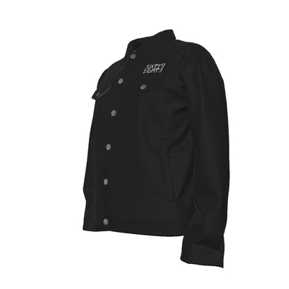 Sixty Eight Logo White Black Unisex Lapel Jacket