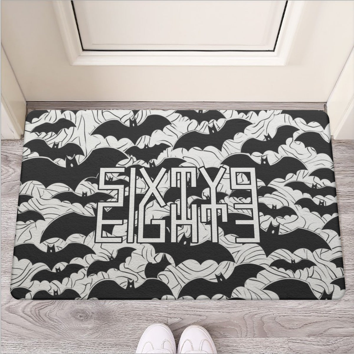 Sixty Eight 93 Logo White & Black Rubber Door Mat #10