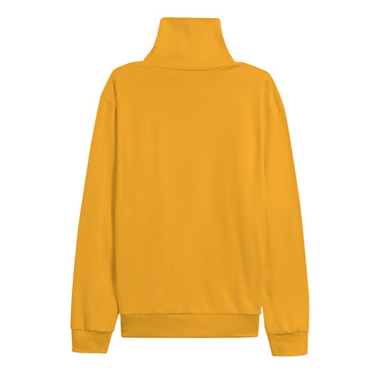 Sixty Eight 93 Logo White Orange Unisex Turtleneck Knitted Fleece Sweater