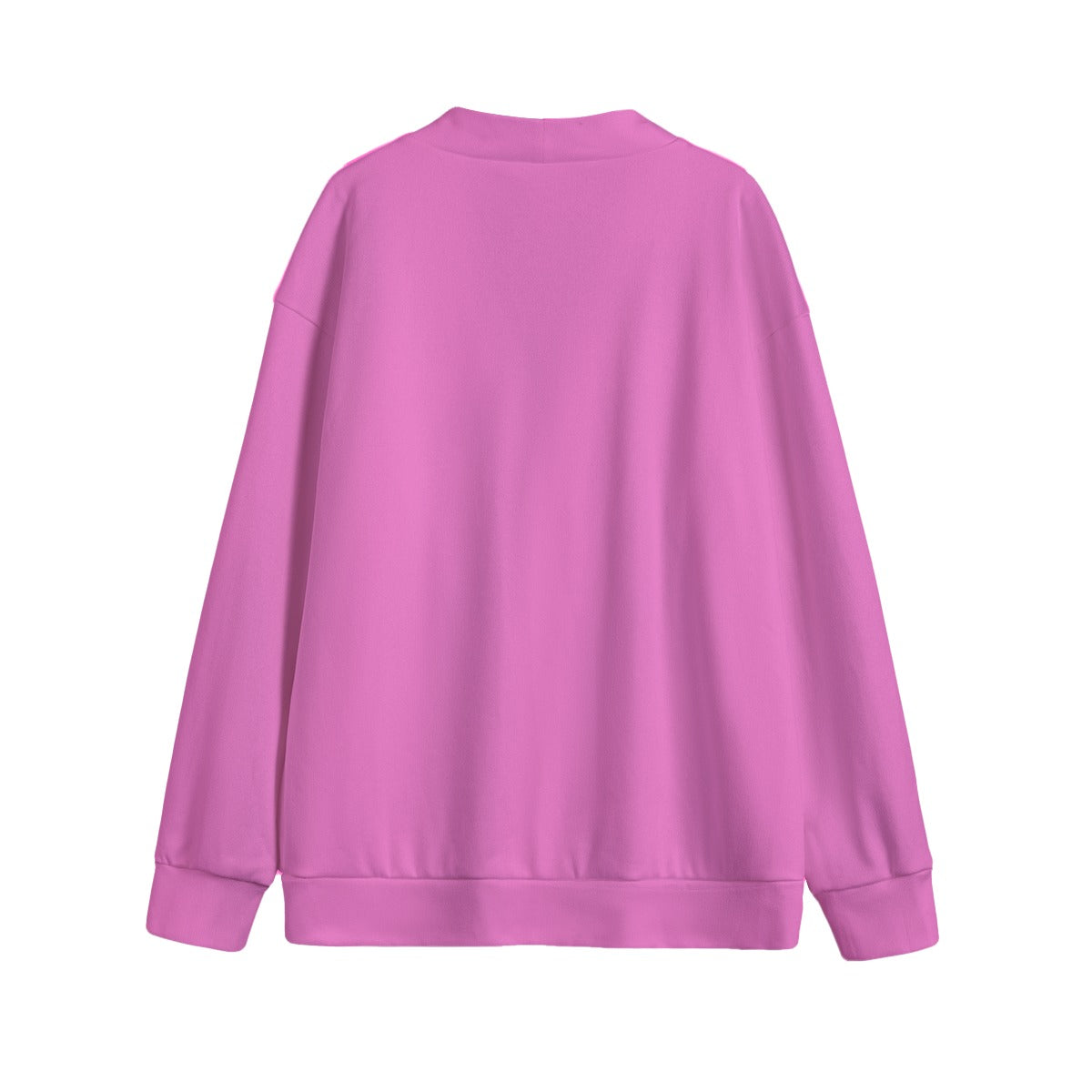Sixty Eight 93 Logo White Pink Unisex V-Neck Knitted Fleece Cardigan