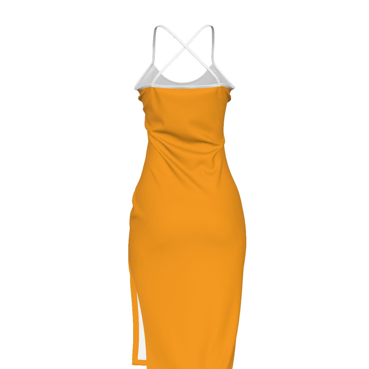 Sixty Eight 93 Logo White Orange Women's Back Cross Cami Dress