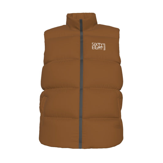 Sixty Eight 93 Logo White Chocolate Unisex Puffer Vest