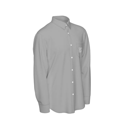 Sixty Eight 93 Logo White Grey Men's Cotton Long Sleeve Shirt
