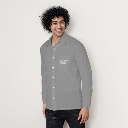 Sixty Eight 93 Logo White Grey Men's Long Sleeve Shirt