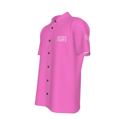 Sixty Eight 93 Logo White Pink Men's Button Up Shirt