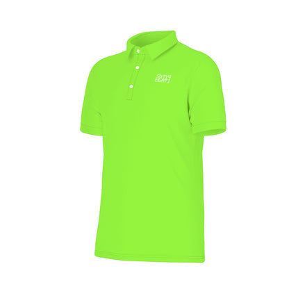 Sixty Eight 93 Logo White Lime Green Men's Stretch Polo Shirt