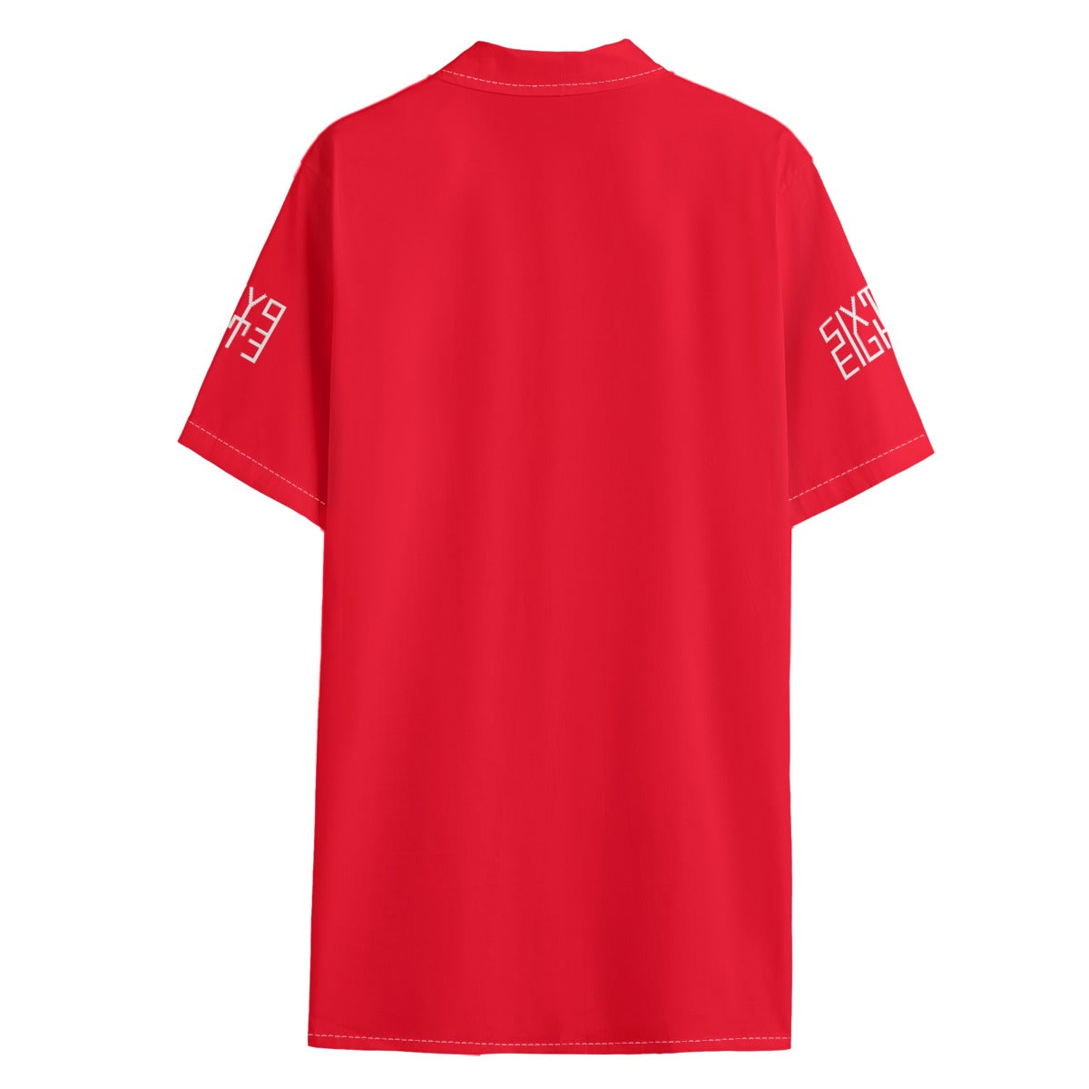 Sixty Eight 93 Logo White Red Men's Hawaiian Button Up Shirt