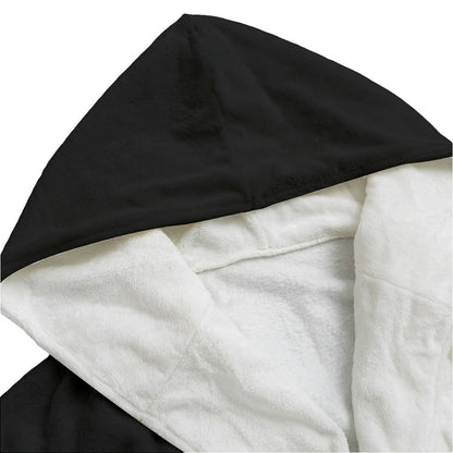 Sixty Eight 93 Logo White Black Unisex Flannel Hooded Bathrobe