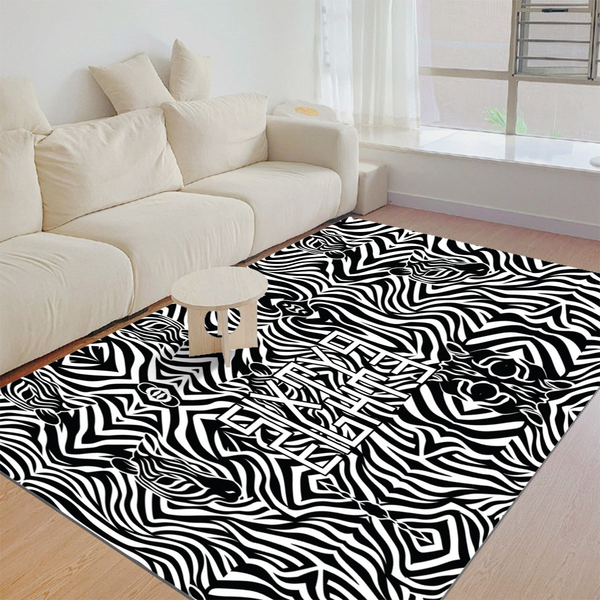 Sixty Eight 93 Logo White & Black Foldable Rectangular Thickened Floor Mat #2