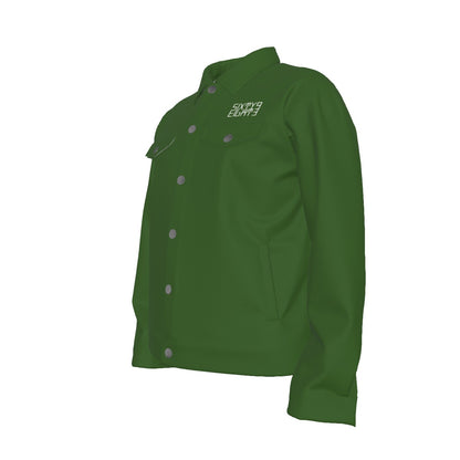 Sixty Eight 93 Logo White Forest Green Unisex Lapel Jacket