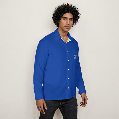 Sixty Eight 93 Logo White Blue Men's Long Sleeve Shirt